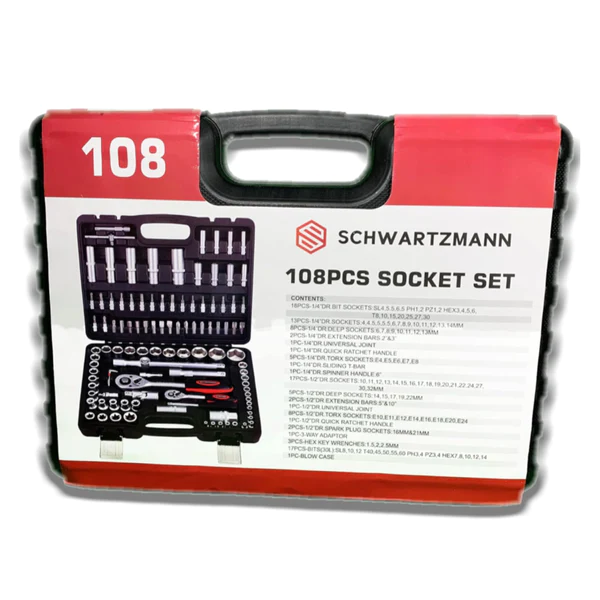 Set Chiavi a Bussola Schwartzmann SCH-108PCS: Qualità Professionale in Acciaio Cromo Vanadium Risparmi €60,10 - immagine 3